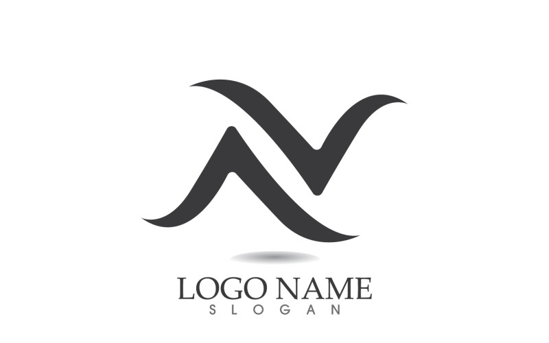 N création initiale de vecteur de logo de nom d'entreprise v6