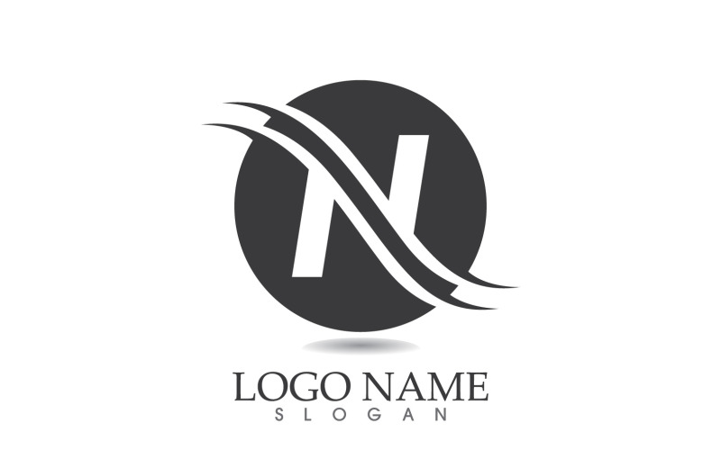 N eerste bedrijfsnaam logo vector ontwerp v10