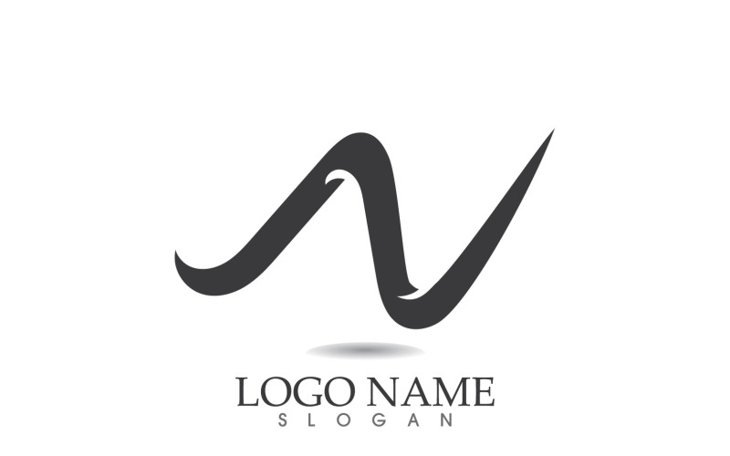N eerste bedrijfsnaam logo vector ontwerp v14