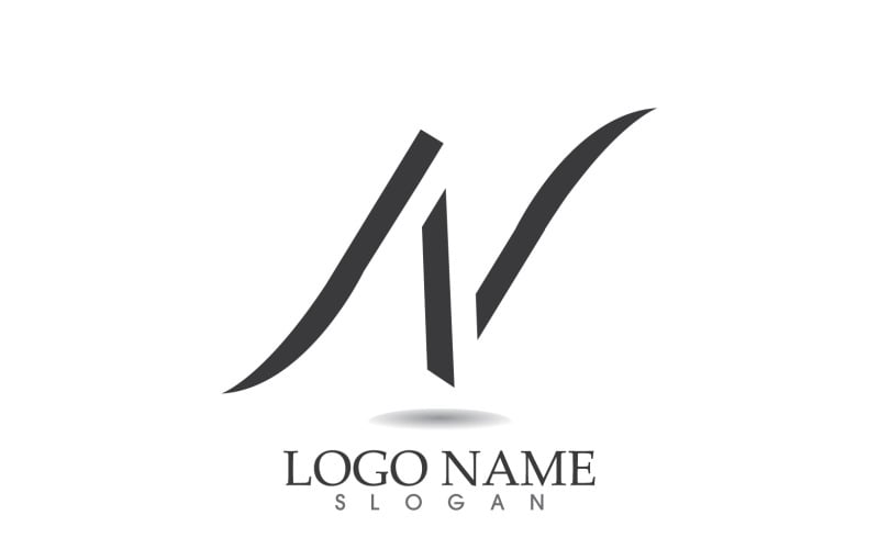 N eerste bedrijfsnaam logo vector ontwerp v20
