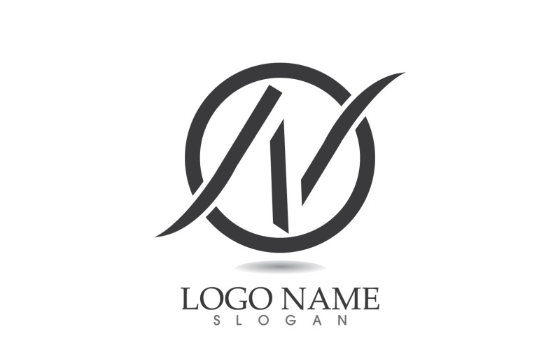 N eerste bedrijfsnaam logo vector ontwerp v22