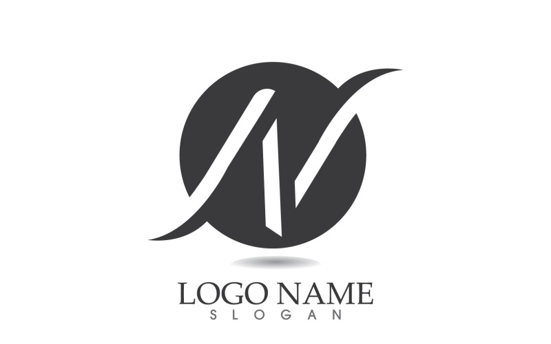 N eerste bedrijfsnaam logo vector ontwerp v24