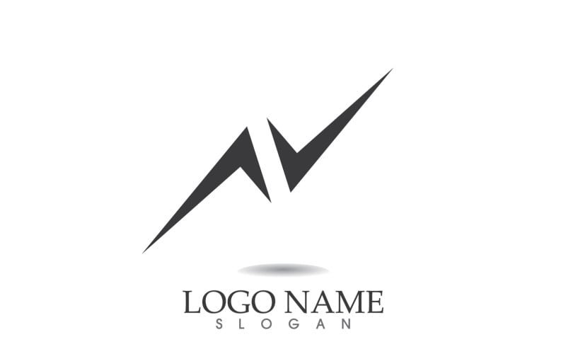 N ilk işletme adı logo vektör tasarımı v17