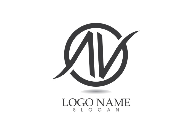 N ilk işletme adı logo vektör tasarımı v23