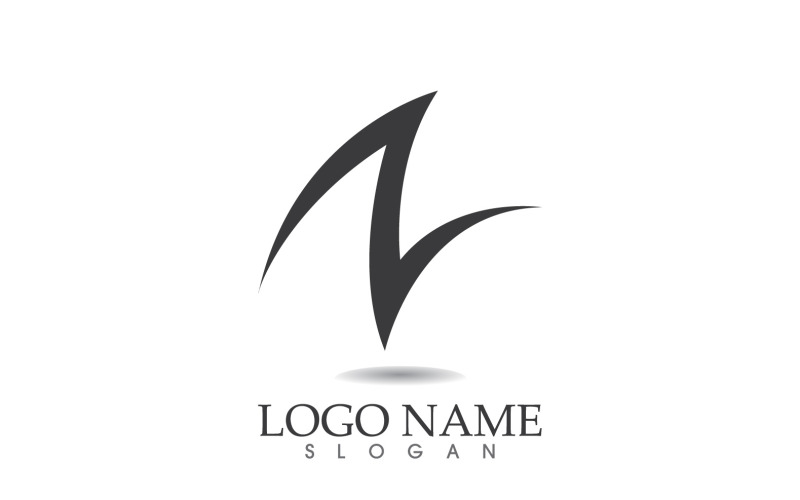 N ilk işletme adı logo vektör tasarımı v3