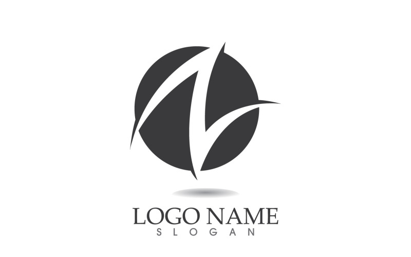 N ilk işletme adı logo vektör tasarımı v4