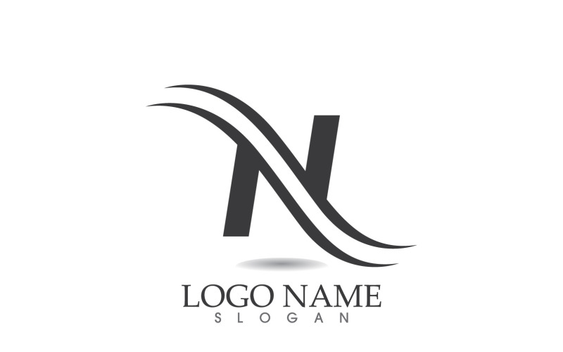 N ilk işletme adı logo vektör tasarımı v5