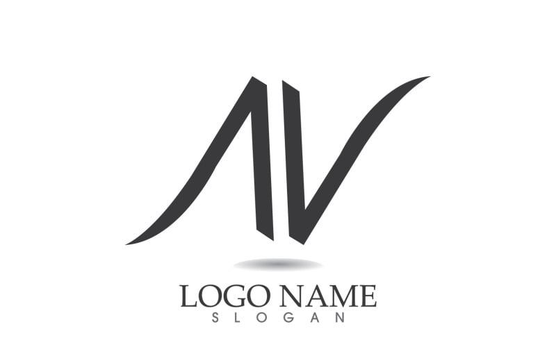 N nombre comercial inicial logo vector diseño v21