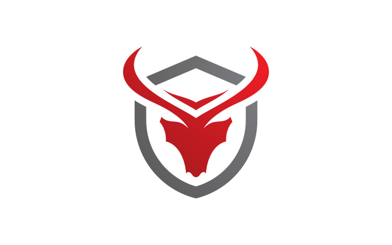 Stierhorn-Logo-Symbolvektor V8