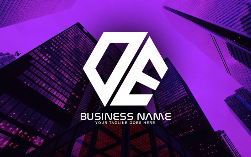 Création de logo de lettre OE polygonale professionnelle pour votre entreprise - Identité de marque