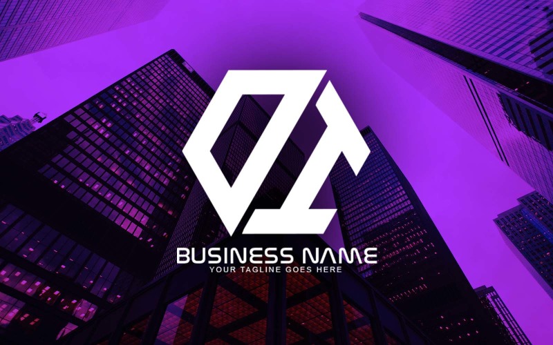 Création de logo de lettre OI polygonale professionnelle pour votre entreprise - Identité de marque