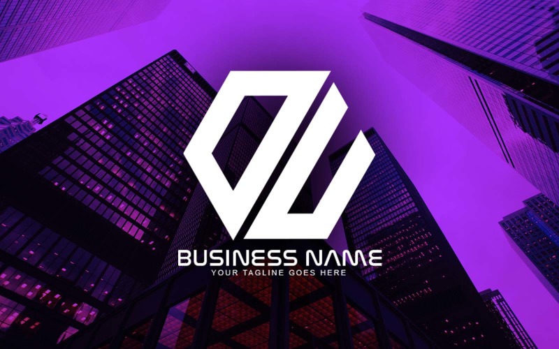 Diseño de logotipo de letra OU poligonal profesional para su negocio - Identidad de marca