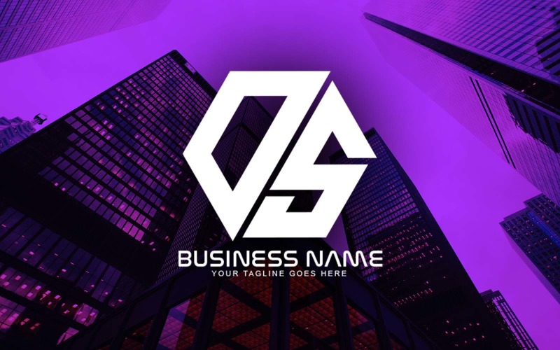 Professionell polygonal OS Letter-logotypdesign för ditt företag - varumärkesidentitet
