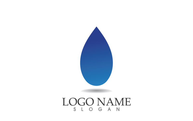 Logo della natura della goccia d'acqua e icona del vettore di simbolo v7