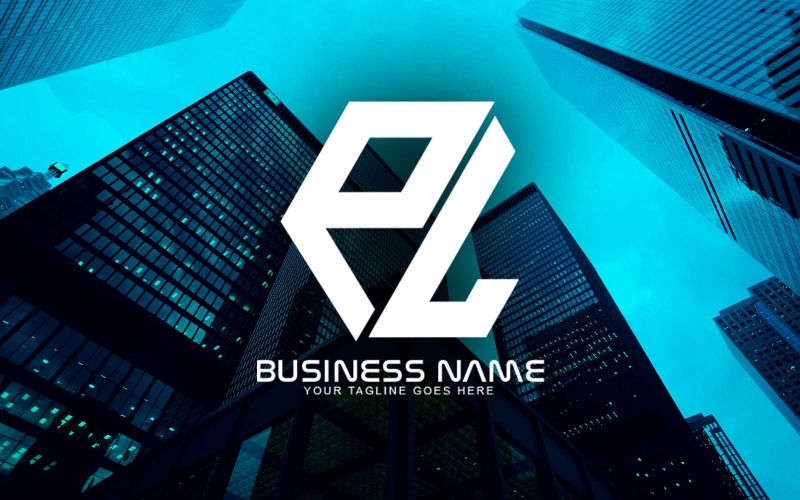 Професійний полігональних Pl лист дизайн логотипу для вашого бізнесу - бренд