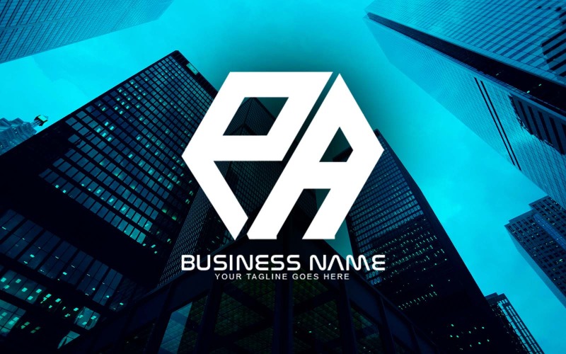 Professionelles polygonales PA-Buchstaben-Logo-Design für Ihr Unternehmen - Markenidentität