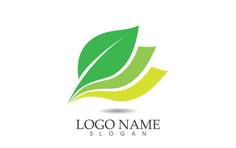 Green eco leaf nature fresh logo vector v7 - TemplateMonster