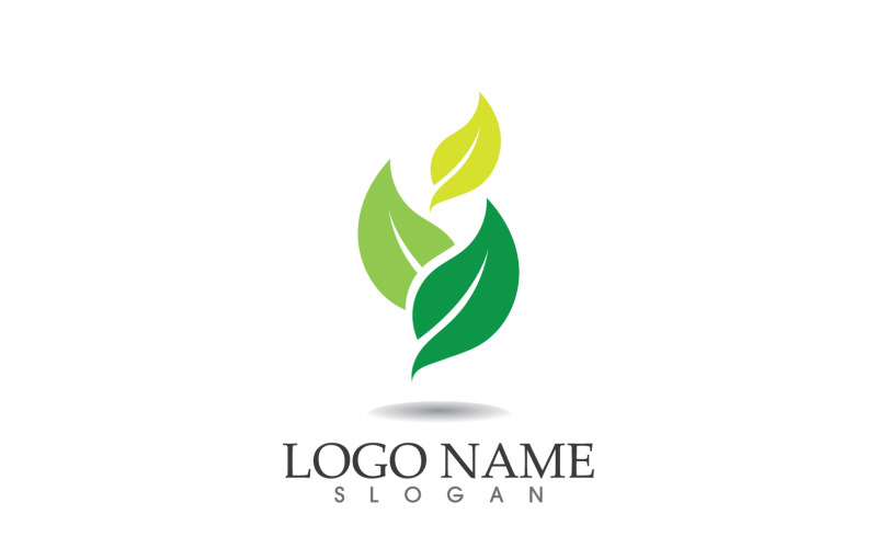 Groen eco blad natuur vers logo vector v6