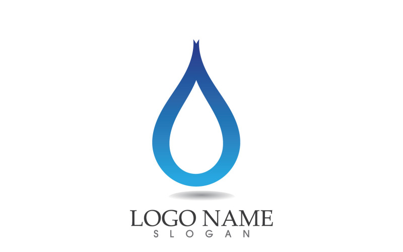 Waterdruppel natuur logo en symbool vector icoon v61