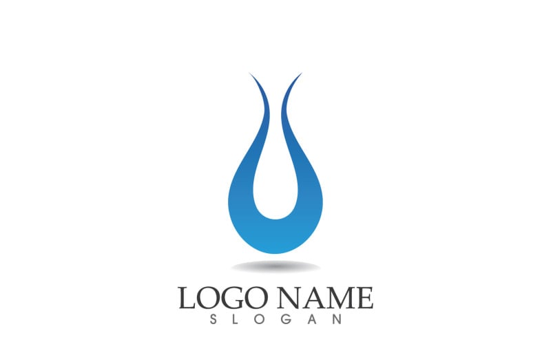 Waterdruppel natuur logo en symbool vector pictogram v63