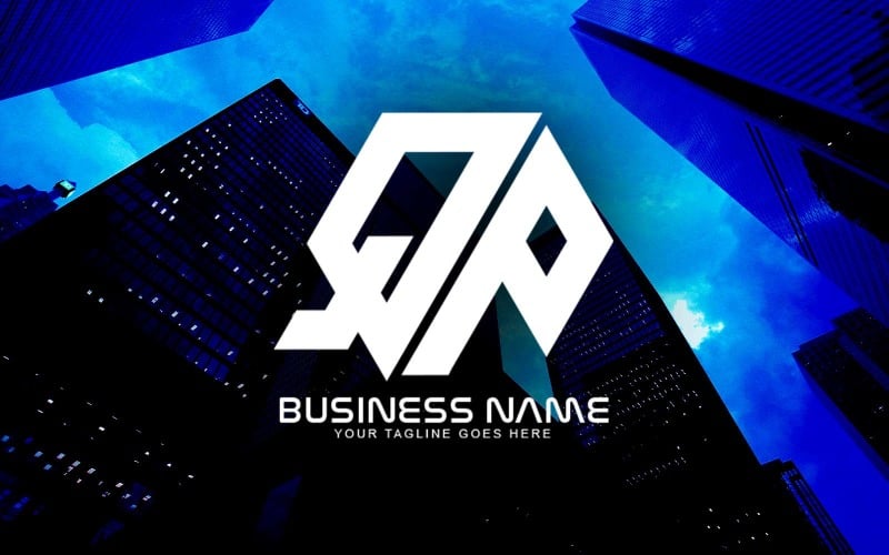 Création de logo de lettre QP polygonale professionnelle pour votre entreprise - Identité de marque