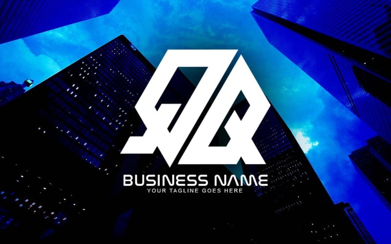 Création de logo de lettre QQ polygonale professionnelle pour votre entreprise - Identité de marque