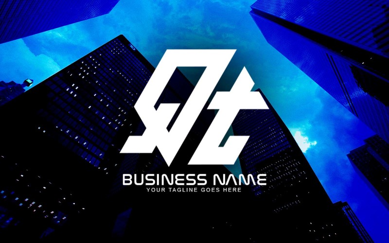 Création de logo de lettre QT polygonale professionnelle pour votre entreprise - Identité de marque