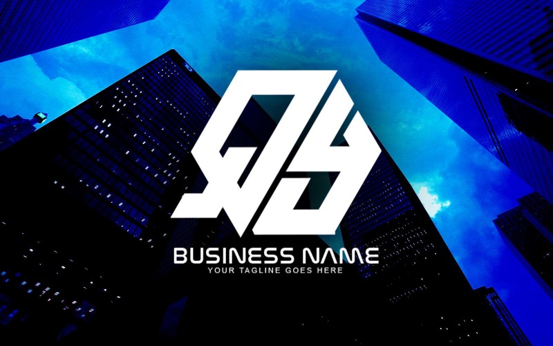 Création de logo de lettre QY polygonale professionnelle pour votre entreprise - Identité de marque