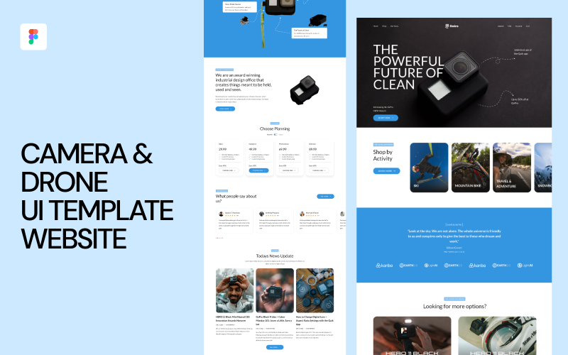 Kamera- und Drohnen-UI-Vorlagen-Website