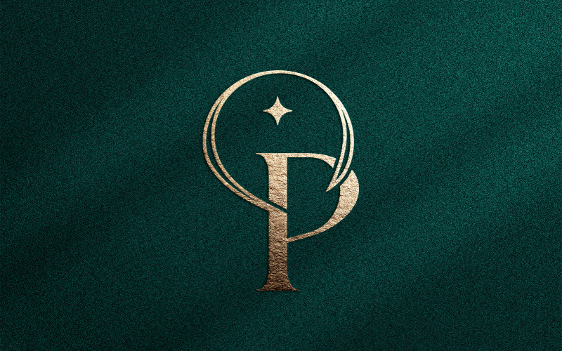 Logotipo de belleza minimalista elegante Letra cosmética P
