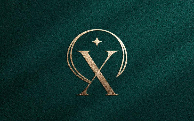 Logotipo de belleza minimalista elegante Letra cosmética X