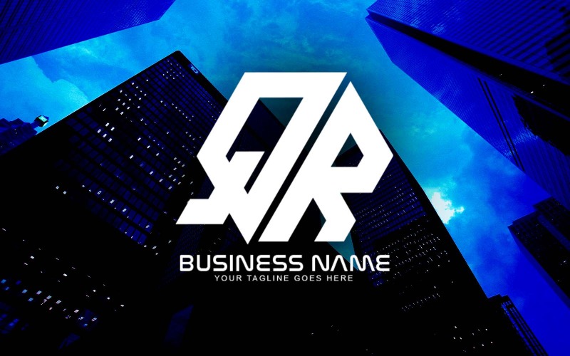 Professionelles polygonales QR-Buchstaben-Logo-Design für Ihr Unternehmen - Markenidentität