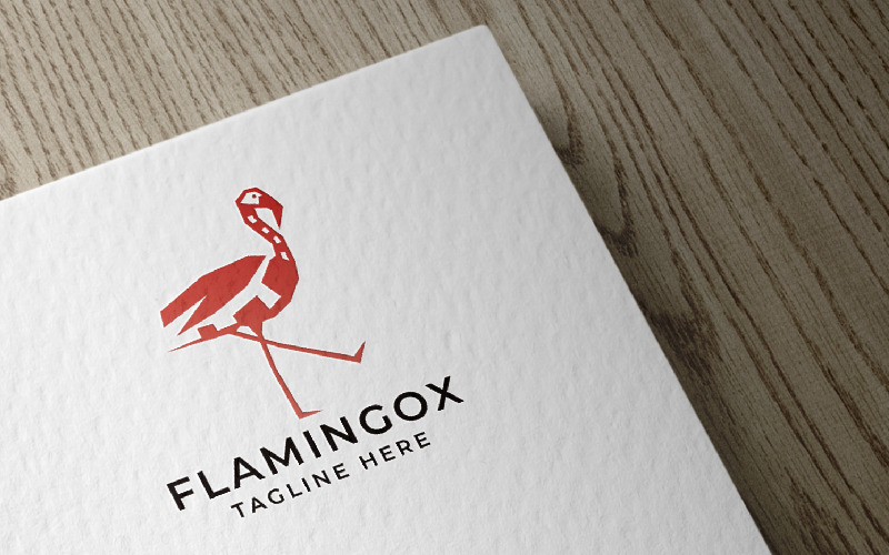 Шаблон логотипу Flamingo Pixel Pro