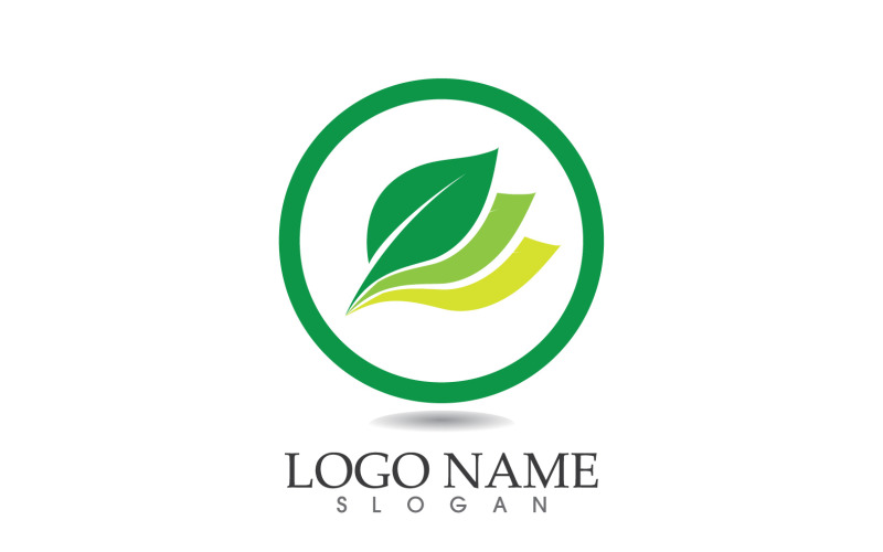 Verde eco foglia natura fresca logo vettoriale v39