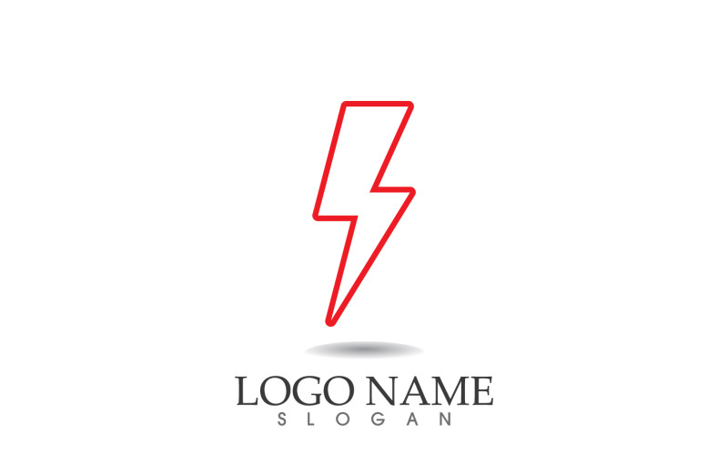 Éclair éclair Thunderbolt, vecteur de logo de puissance v9