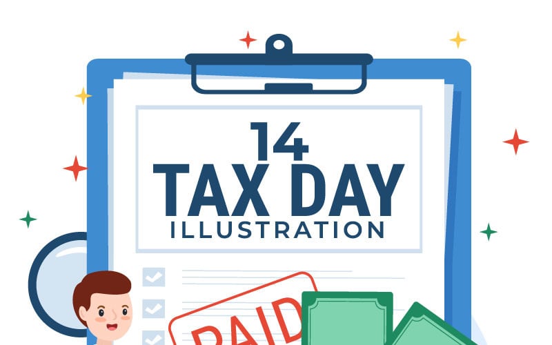Ilustración de diseño de 14 días de impuestos