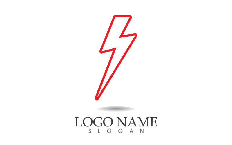 Relâmpago de raio, vetor de logotipo de energia v2