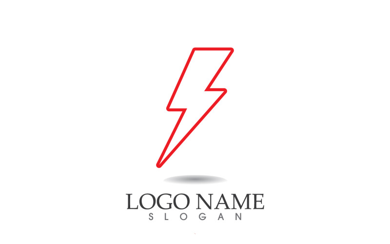 Relâmpago de raio, vetor de logotipo de energia v32
