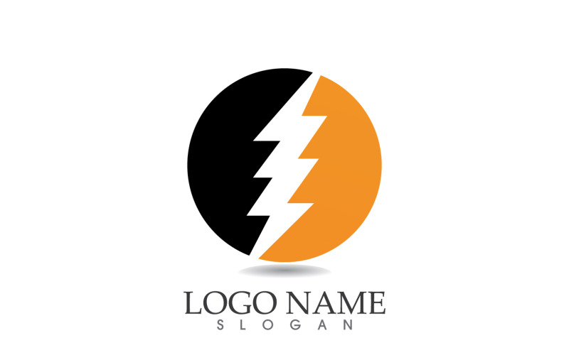 Logo de conception de foudre Thunderbolt vecteur v22