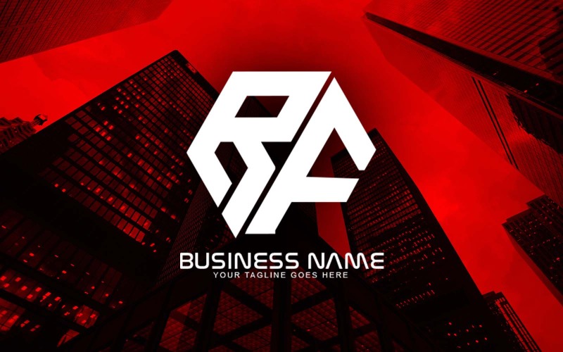 Création de logo de lettre RF polygonale professionnelle pour votre entreprise - Identité de marque