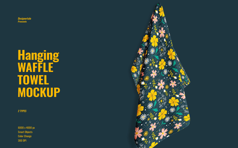 Hanging Waffle Towel Mockup