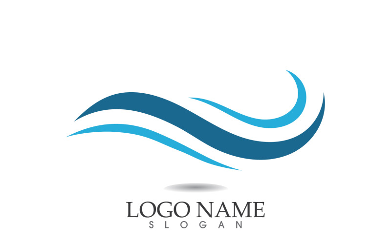 Logo de l'eau de vague et vecteur de symbole v4
