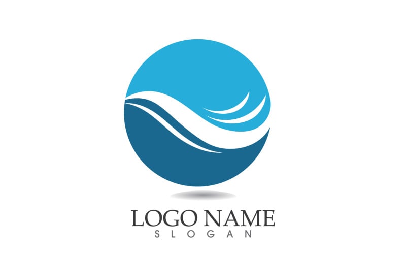 Logo de l'eau de vague et vecteur de symbole v7