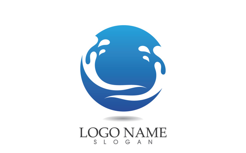 Logo et symbole frais d'eau éclaboussée v2