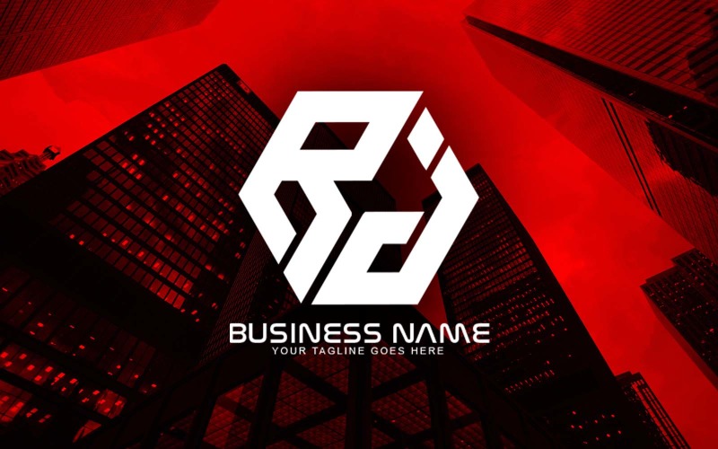 Professionelles polygonales RJ-Buchstaben-Logo-Design für Ihr Unternehmen - Markenidentität