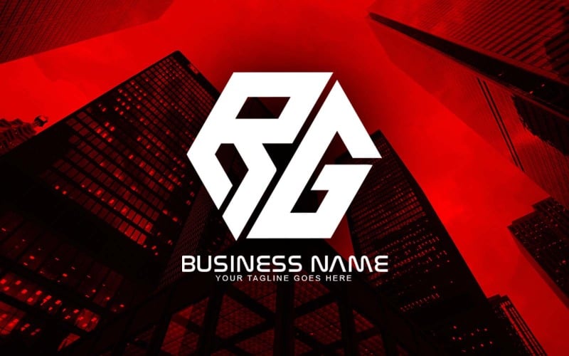 Professzionális sokszögű RG betűs logótervezés vállalkozása számára – márkaidentitás