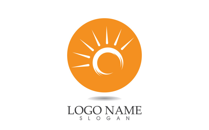 Sun vector logo e design del modello di simbolo v1