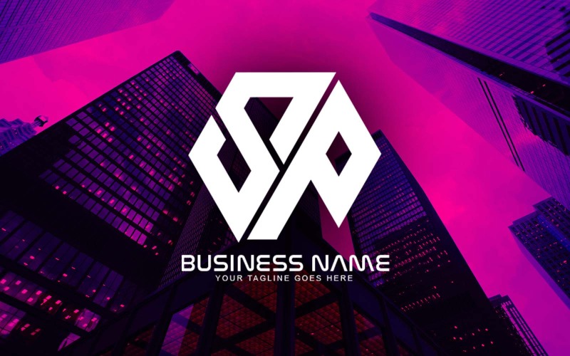 Conception professionnelle de logo de lettre SP polygonale pour votre entreprise - Identité de marque