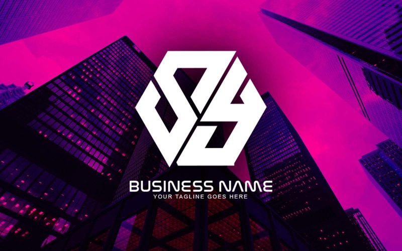 Conception professionnelle de logo de lettre SY polygonale pour votre entreprise - Identité de marque