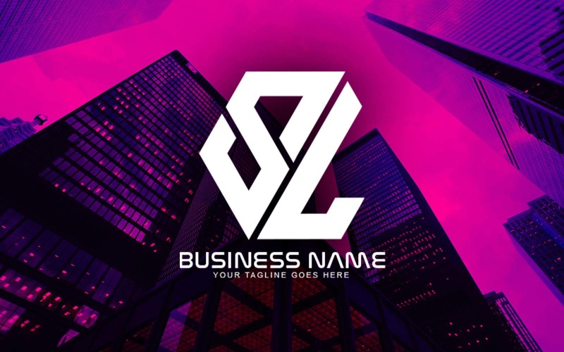 Création de logo de lettre SL polygonale professionnelle pour votre entreprise - Identité de marque